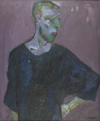 Henry seitlich, 1989<br />
Öl auf Hartfaser