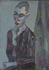 Kopf Henry, 1989<br />
Öl auf Hartfaser, 88 x 62 cm