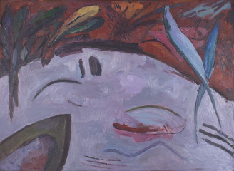 Stilles Wasser, 1990<br />
Öl auf Hartfaser, 100 x 130 cm