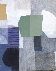 Komposition Weiß, 1997<br />
Verschiedene Papiere, Reisschleim, Kreide, Acryl, 88 x 70 cm