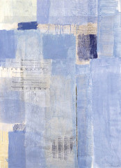 Traumwasser (zu Hilde Domin), 2000<br />
Verschiedene Papiere, Reisschleim, Knochenperlleim, Pigmente, Acryl, 118 x 77 cm