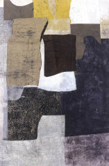 Verlassene Braut I, 1996<br />
Verschiedene Papiere, Reisschleim, Kreide, Acryl, 109 x 78 cm